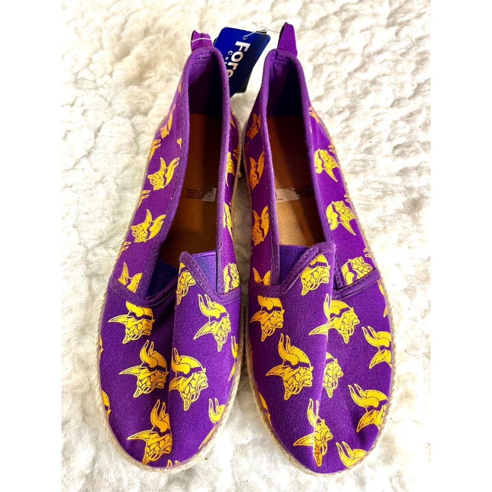 NWT FOCO NFL Women's Minnesota Vikings Espadrille Canvas Shoe Size L (9-10)